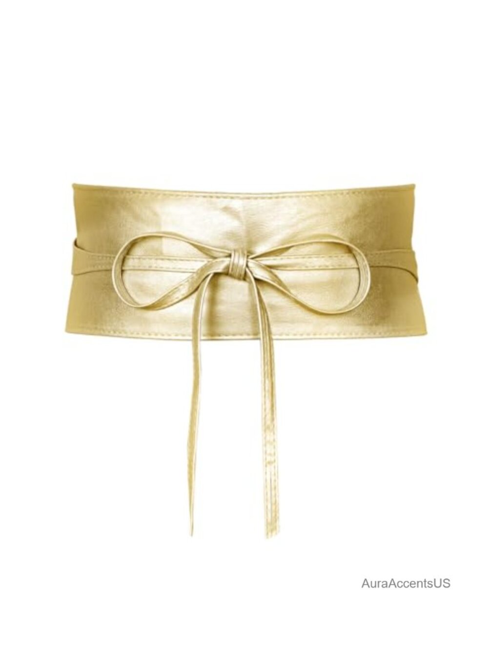 Wide Retro Bowknot Leather Lace-Up Obi Belt